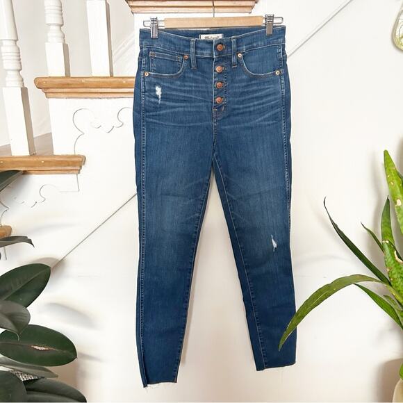 Madewell 10" High Rise Skinny Jeans Hanna Wash Stretch Denim Button Fly Size 27 - Picture 2 of 9